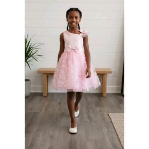 Red Tulle Overlay Easter Pagent Church Party Butterfly Dress Size 5T